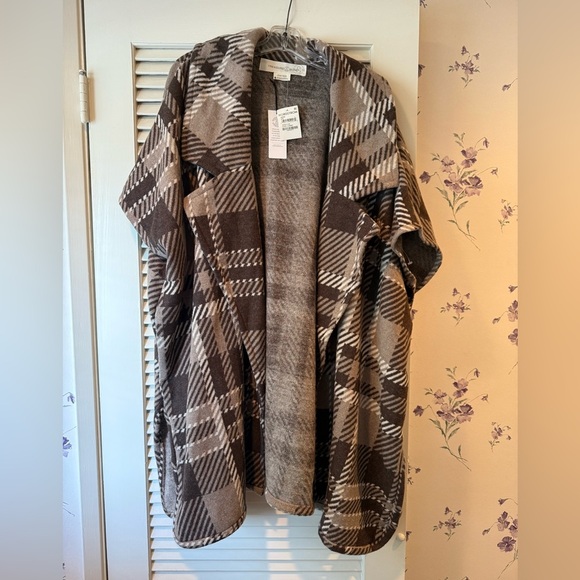 NWT Treasure & Bond Plaid Ivory Combo Jacket in OS - Picture 1 of 10